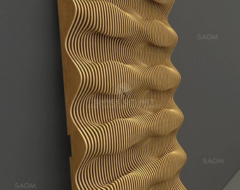 Parametric Wall 11 Unique decorative Wave wall for your home office and Bar Digital File for CNC Cutting Laser router plasma DXF JPG Svg Ai