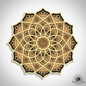 DTFMA07- Multilayer Laser Cut DXF design file, Mandala SVG file, Digital Files for CNC router and laser cutting, Multilayer mandala Svg file