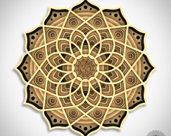 Multilayer Mandala SVG File – Laser Cut CNC Router Design (Digital Download)