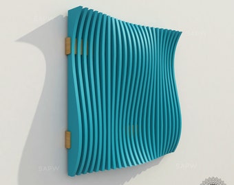 Parametric Wall 31 Small Size Unique Decorative Wave wall for your home Digital File for CNC Cutting Laser router plasma DXF SVG Ai Eps Jpg