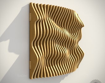 Parametric Wall 18 Small Size Unique Decorative Wave wall for your home, Digital File for CNC Cutting Laser router plasma DXF SVG Ai Eps Jpg