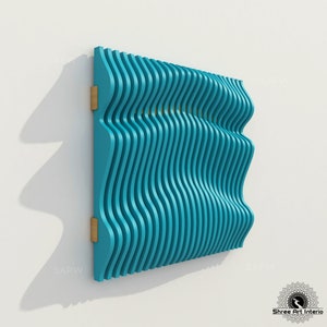 Parametric Wall 21 Small Size Unique Decorative Wave wall for your home Digital File for CNC Cutting Laser router plasma DXF SVG Ai Eps Jpg