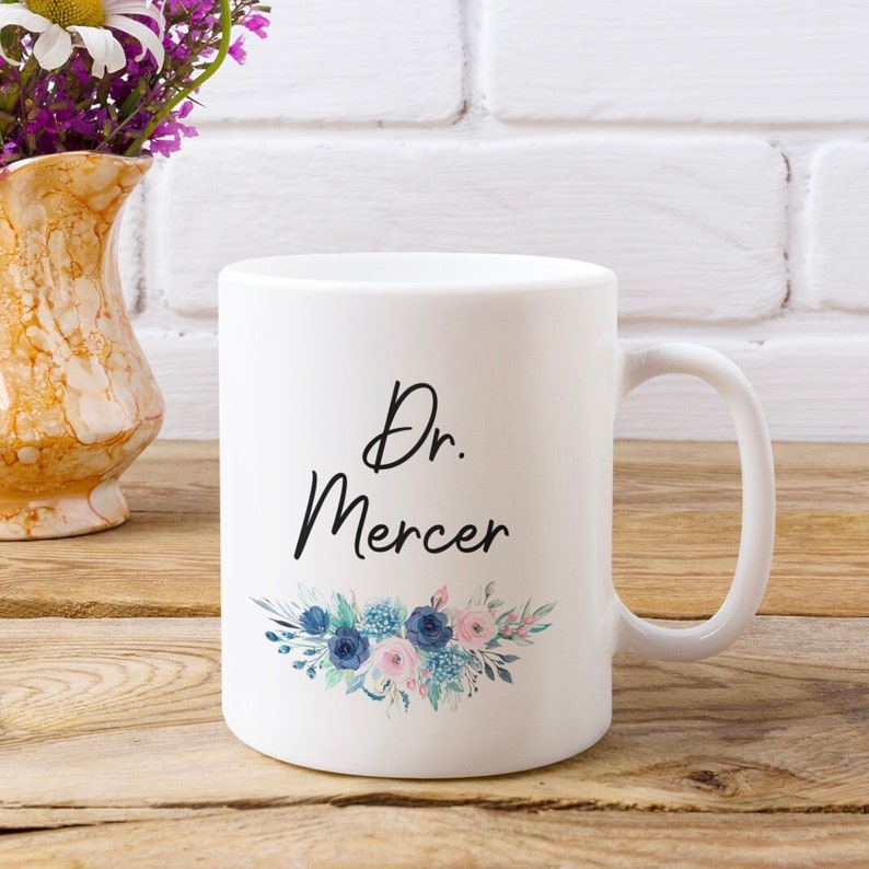 Dr Mug Personalised Gift PHD Doctor Custom Pretty Floral image 8