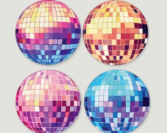 Posavasos retro con forma de bola de discoteca en cristal o MDF, varios colores disponibles: regalos originales para la decoración del hogar.