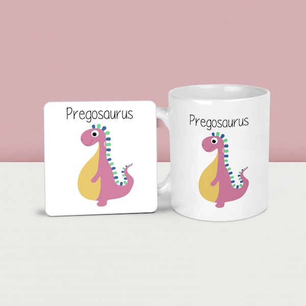 Pregnancy Gift Pregosaurus Mug Funny Pregnant Dinosaur