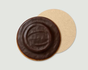 Jaffa Cake Coaster: Funny British Food Biscuit Gift, Handmade UK