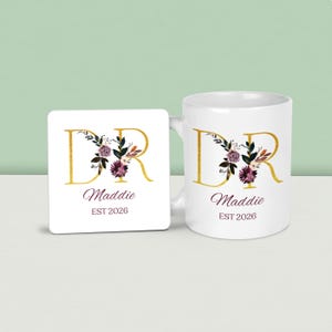 Personalised Dr Mug & Coaster: Est 2026 custom year, Gift for PHD Graduates or Doctor Bild 1