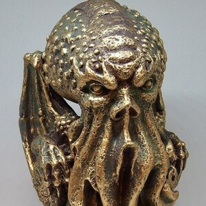 Golden Cthulhu Idol | Figurine | Hand Painted | HP Lovecraft