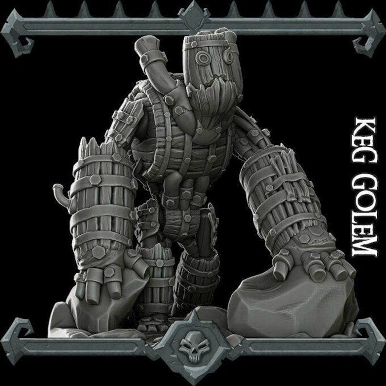Keg Golem Resin Miniature Many Size Options dungeons And image 0