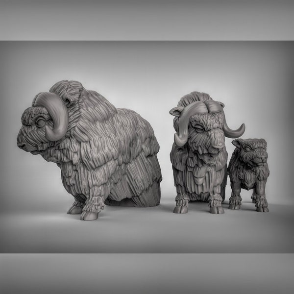 Musk Ox Resin 3D Models for Dungeons & Dragons  Board RPGs
