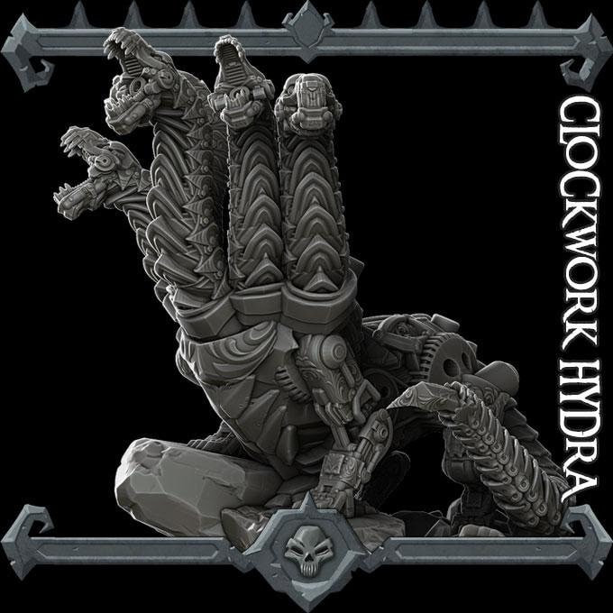 Clockwork Hydra Miniature Dungeons And Dragons Cthulhu Etsy Hong Kong