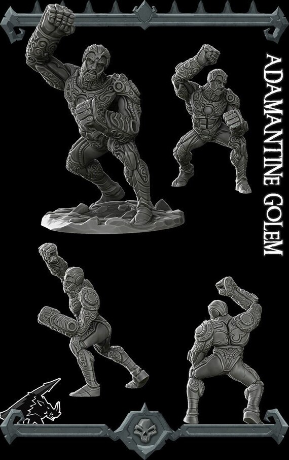 Hero Size Tabletop DnD Dungeons and Dragons Pathfinder ADAMANTINE GOLEM
