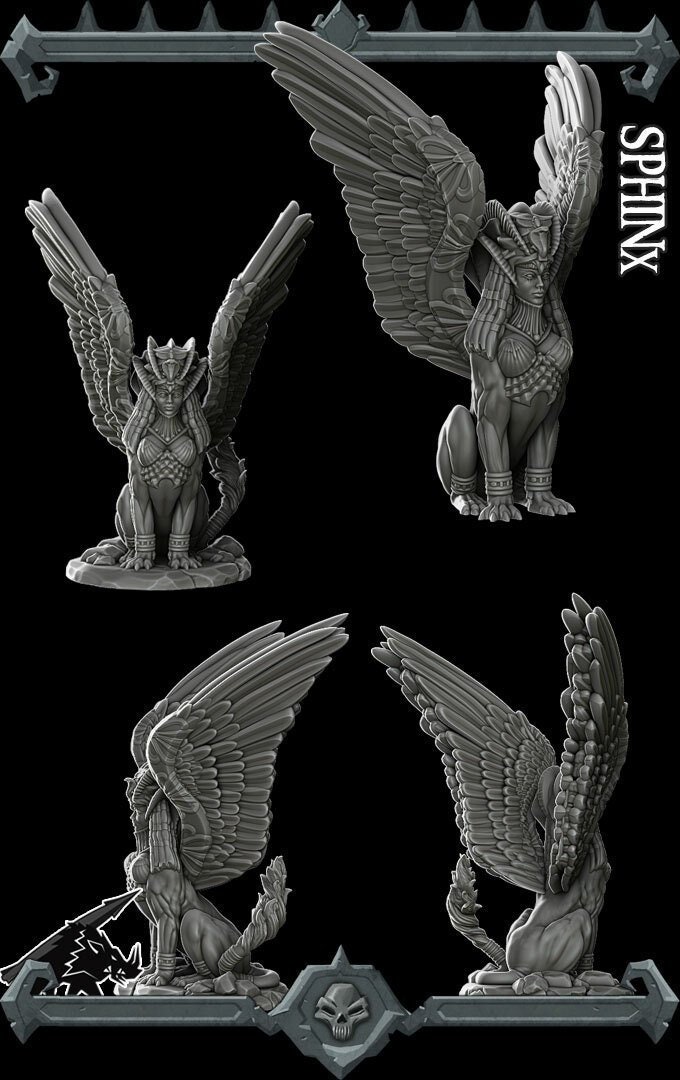 SPHINX Miniature Many Size Options Dungeons and dragons | Etsy