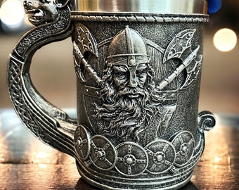 Viking Longship Norse Tankard Mug Beer Stein 20oz / 600ml