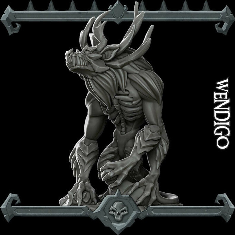 Wendigo Resin Miniature 28mm / 32mm Scale Dungeons And image 0