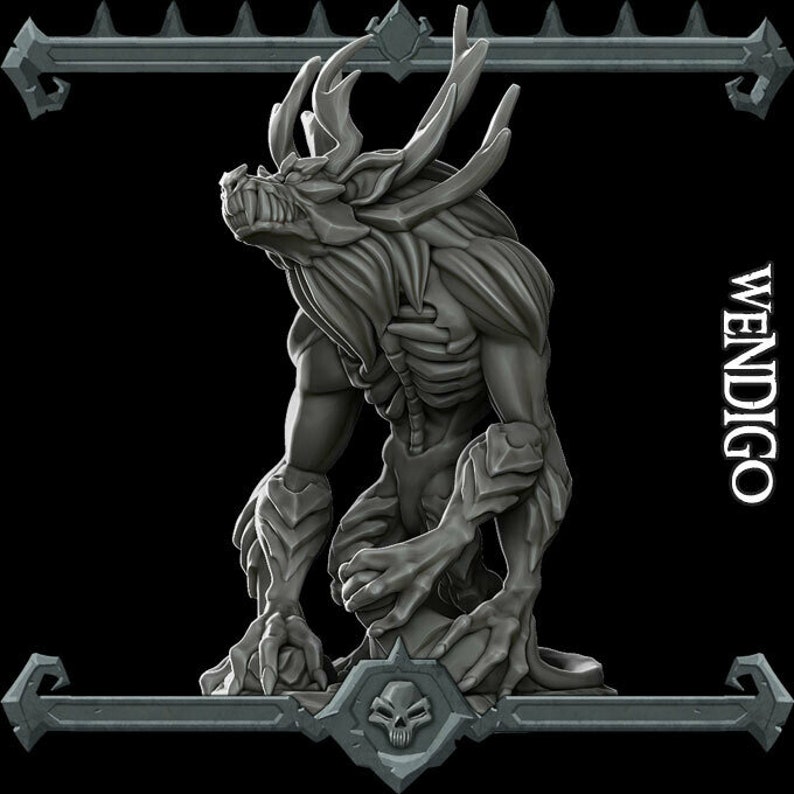 Wendigo  Resin Miniature   28mm / 32mm Scale  Dungeons And image 0