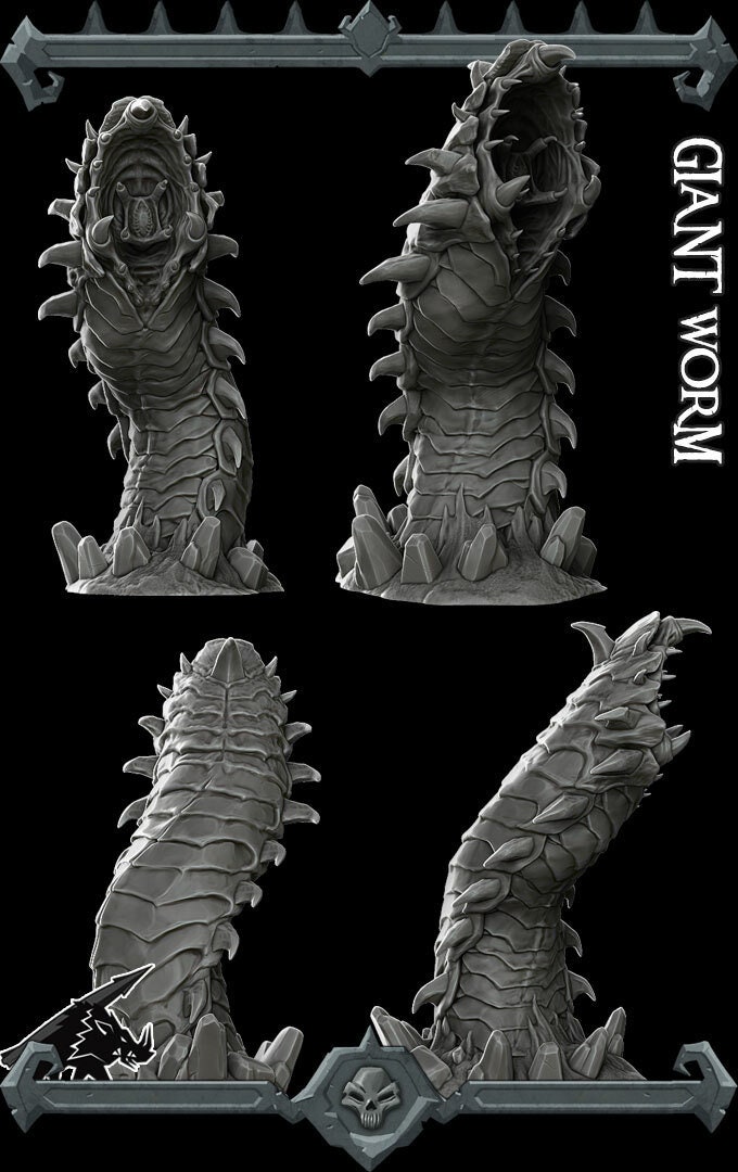 GIANT WORM Resin Miniature Many Size Options dungeons and - Etsy Norway