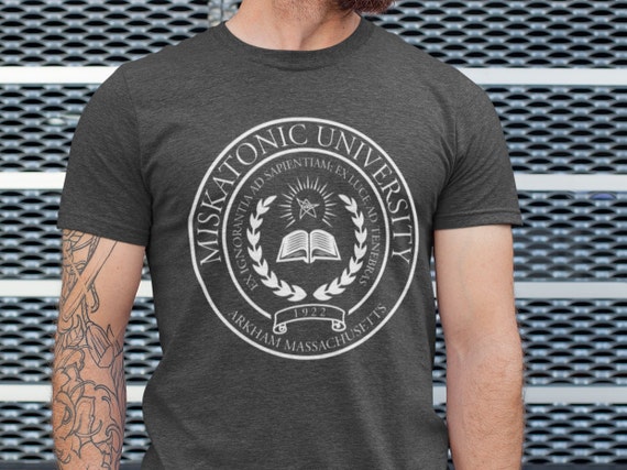Mens Miskatonic University T Shirt Cthulhu Lovecraft Etsy India Mens Miskatonic University T Shirt Cthulhu Lovecraft Etsy India