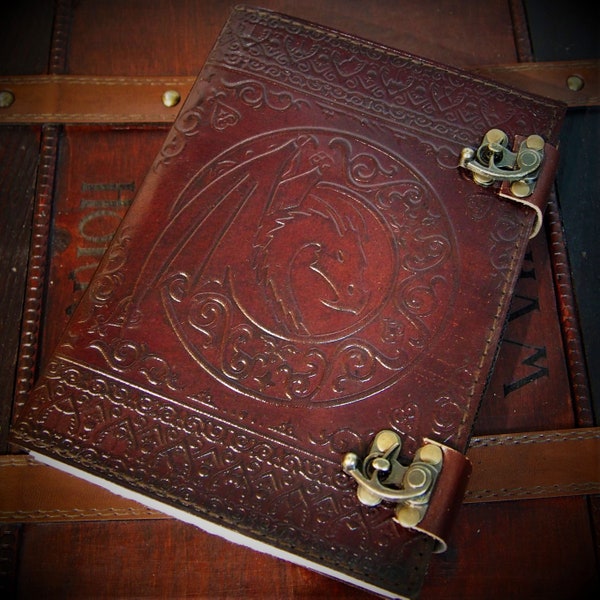 Carnet de notes en cuir véritable Dungeon Master | Revue | Carnet de croquis | Journal de campagne