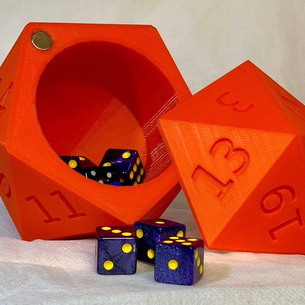 d20 dice Box - Magnetic Lock Storage Container | MTG | d&d Gift