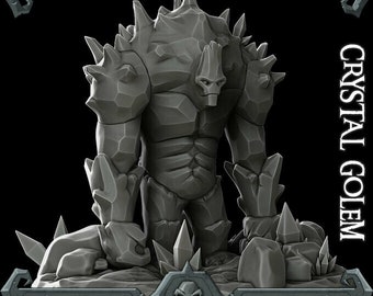 CRYSTAL GOLEM - Miniature | Many Size Options |Dungeons and dragons | Cthulhu  | Pathfinder | War Gaming