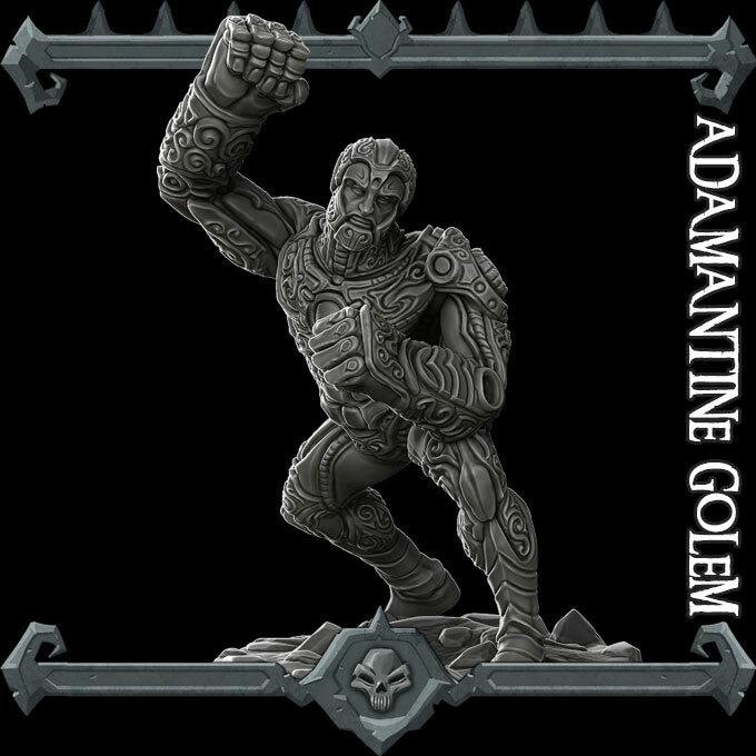 Hero Size Tabletop DnD Dungeons and Dragons Pathfinder ADAMANTINE GOLEM