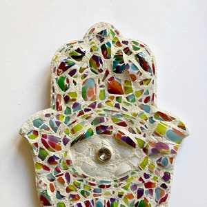 Breaking Glass 6x9 Mosaic Hamsa image 1