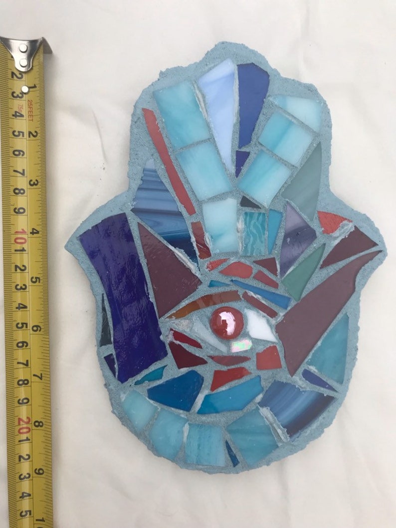 Breaking Glass 6x9 Mosaic Hamsa image 8