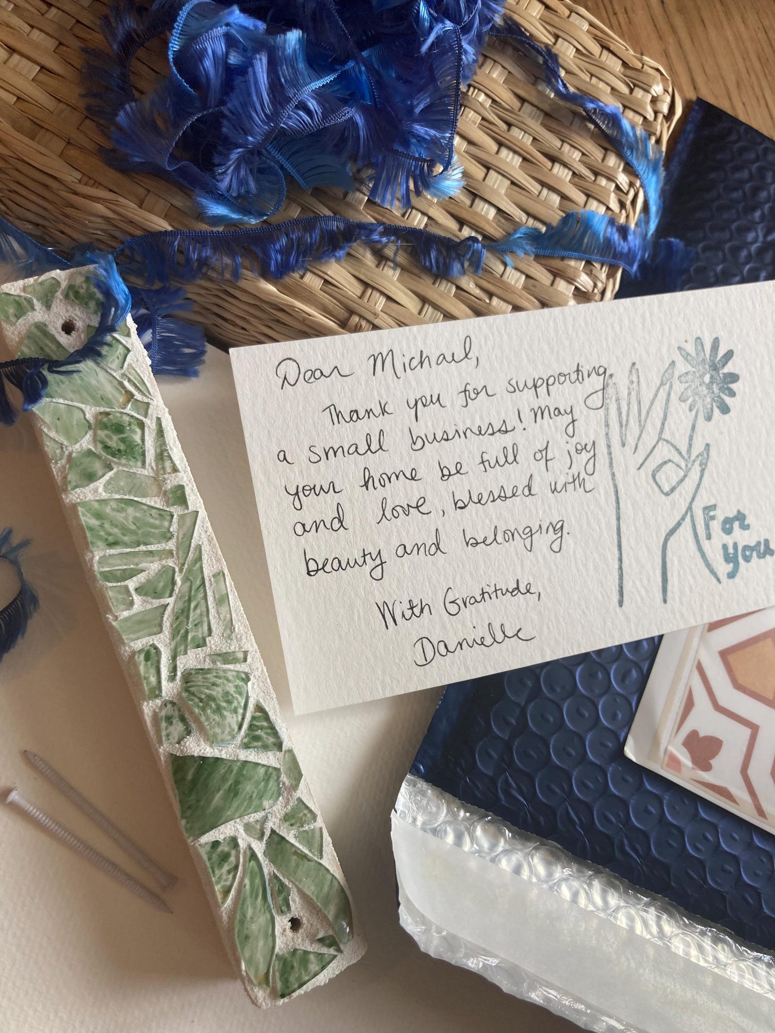 Wedding Glass Mosaic Mezuzah