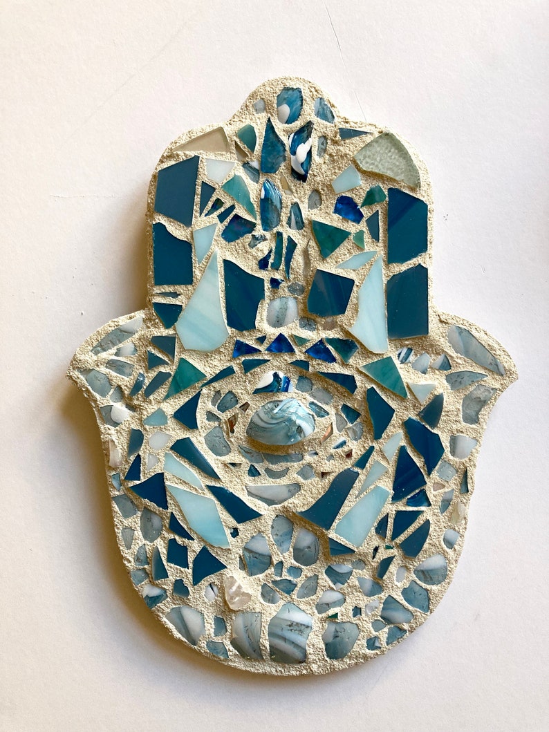 Breaking Glass 6x9 Mosaic Hamsa image 4