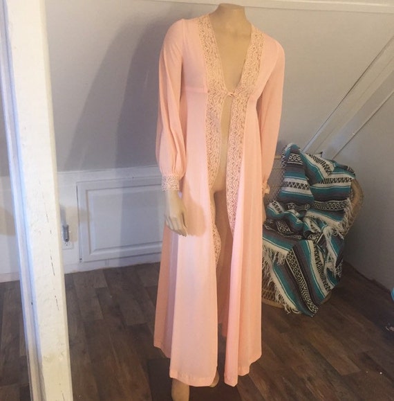 Vintage Lingerie Duster Robe, XS/S Sexy Robe, Loun