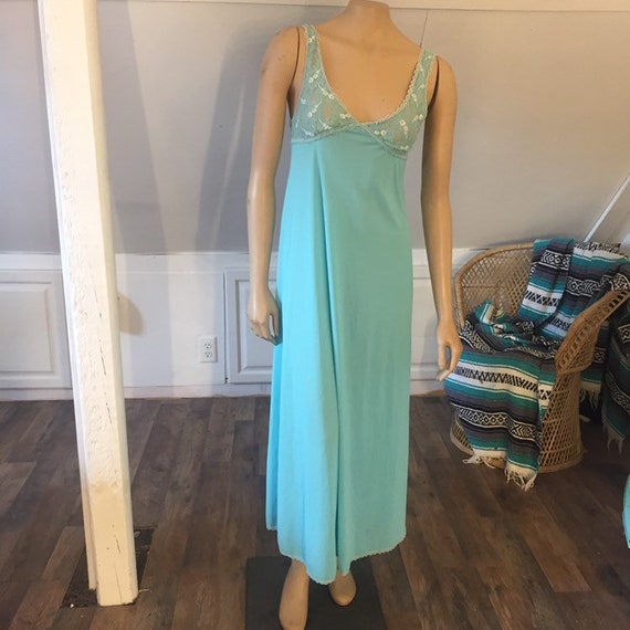Vintage Nightgown Small, Women's Nightgown, Blue N