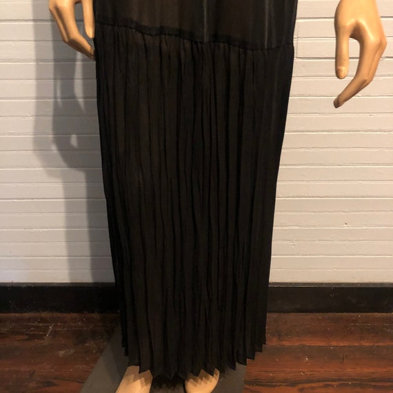 Vintage Black Sheer Nightgown, 18W, Plus Size, Pleate… - Gem