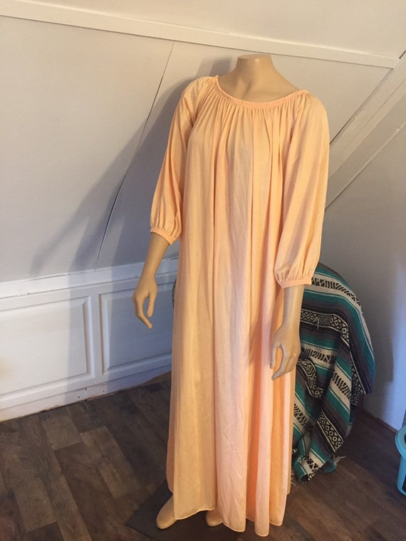 Vintage Nightgown, Plus Size, Pale Orange, Women's