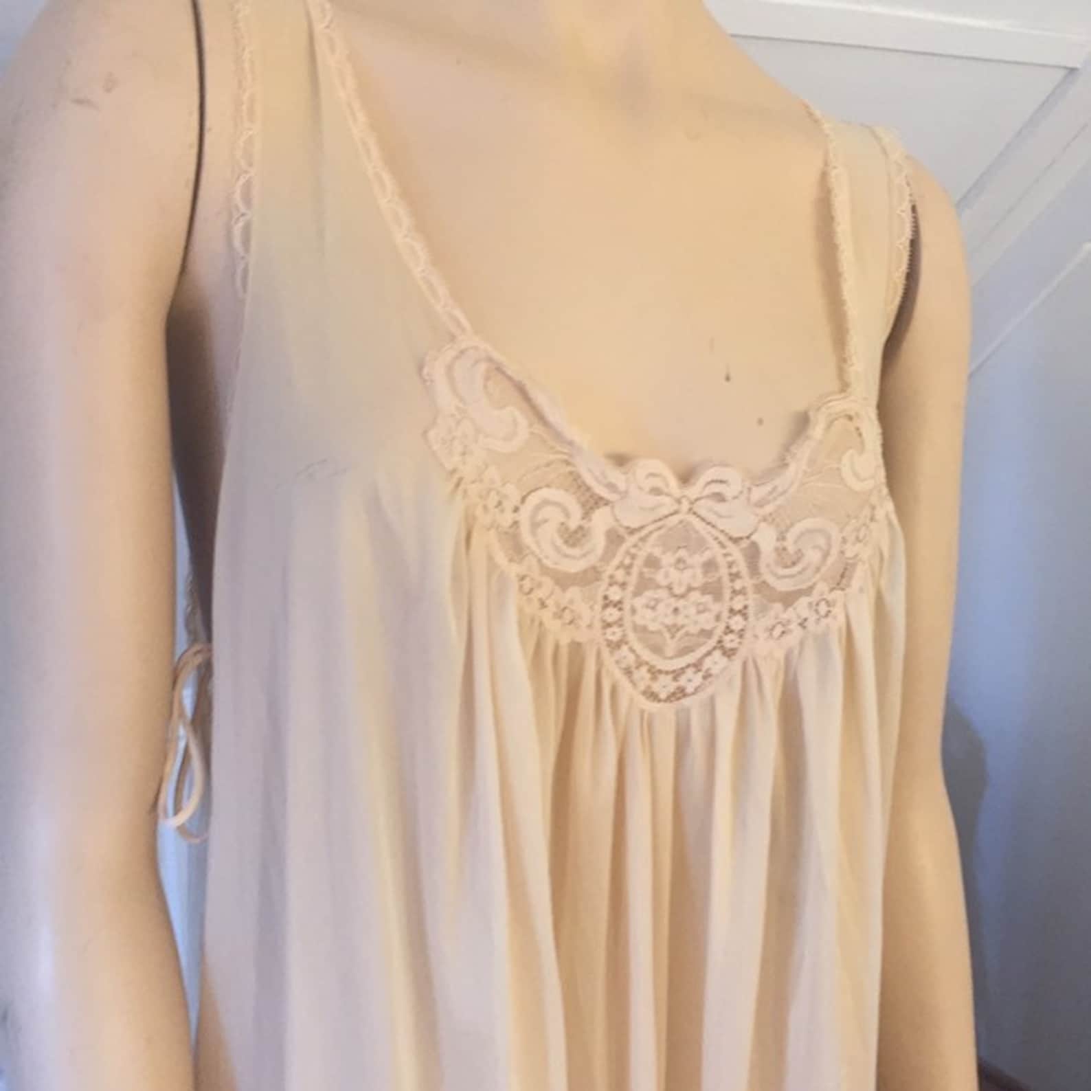 Vintage MG JC Penney Nightgown Sz Med Open Sided Sexy Nude Etsy