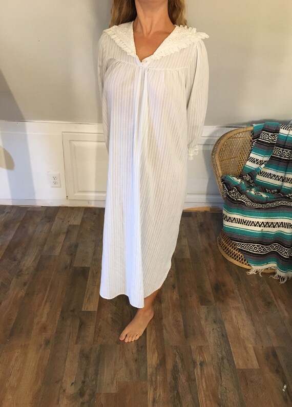 Evensong Striped Nightgown, Small, Vintage Nightgo
