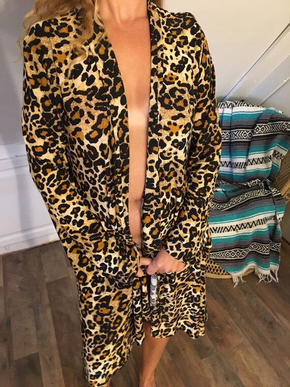 Vintage Animal Print Robe, Petite Large, Sustainab