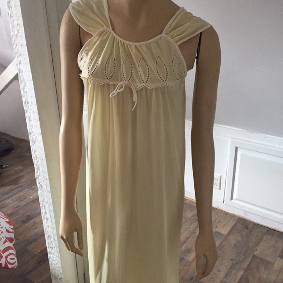 Movie Star Nightgown Small Vintage Yellow Summer Nightgown Etsy