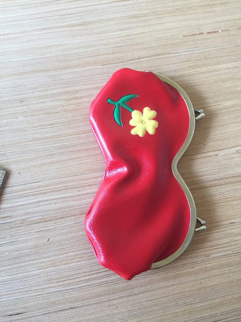 Vtg Red Coin Purse