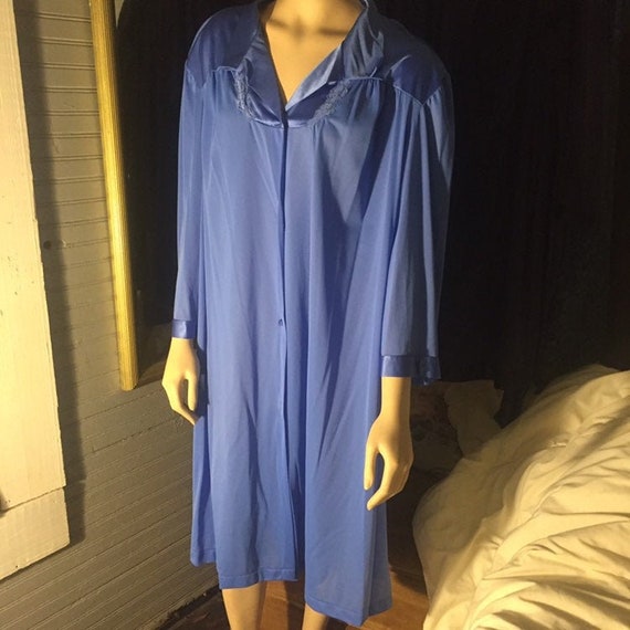 Vintage PLUS SIZE Vanity Fair Robe- Perrywinkle Pu