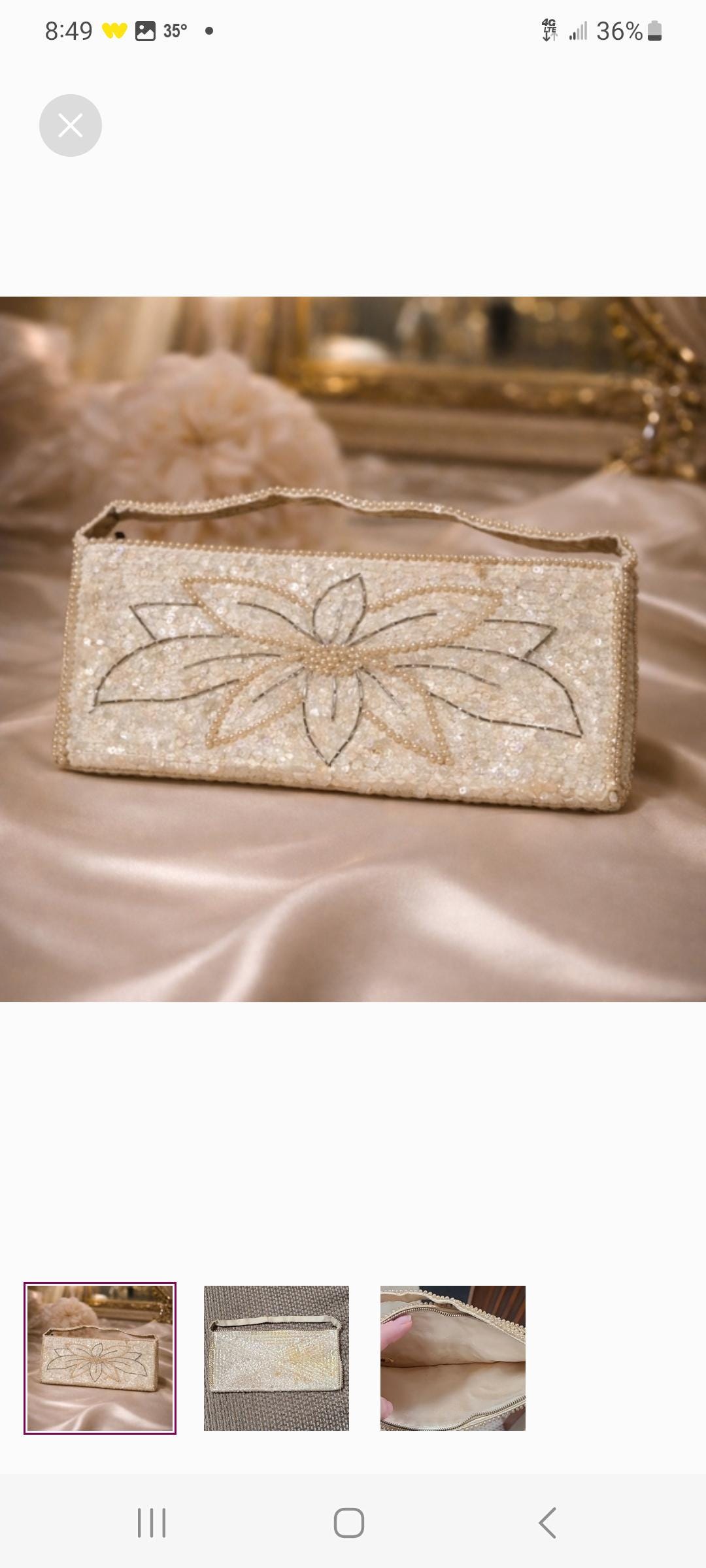 Lot - Vintage La Regale, LTD. Beaded Purse w/ Mother Of Pearl Hong Kong