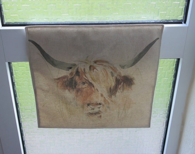 Highland Cow, letterbox, door, bag, letter, catcher, draught excluder, mail slot, cover, post, pet protector, home help, cage alternative
