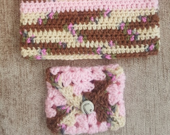 Kids crochet purse and granny square wallet