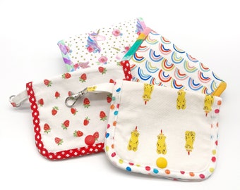 Kawaii Strawberry Unicorn Honey Bear Card Holder with Vinyl Pockets Card Wallet Mini Pouch Card Holder Money Holder Lip Holder  Gift Ideas