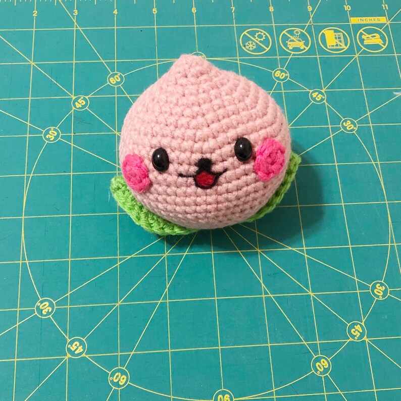Kawaii Peach Plush Crochet Peach Pin Cushion Amigurumi Peach | Etsy
