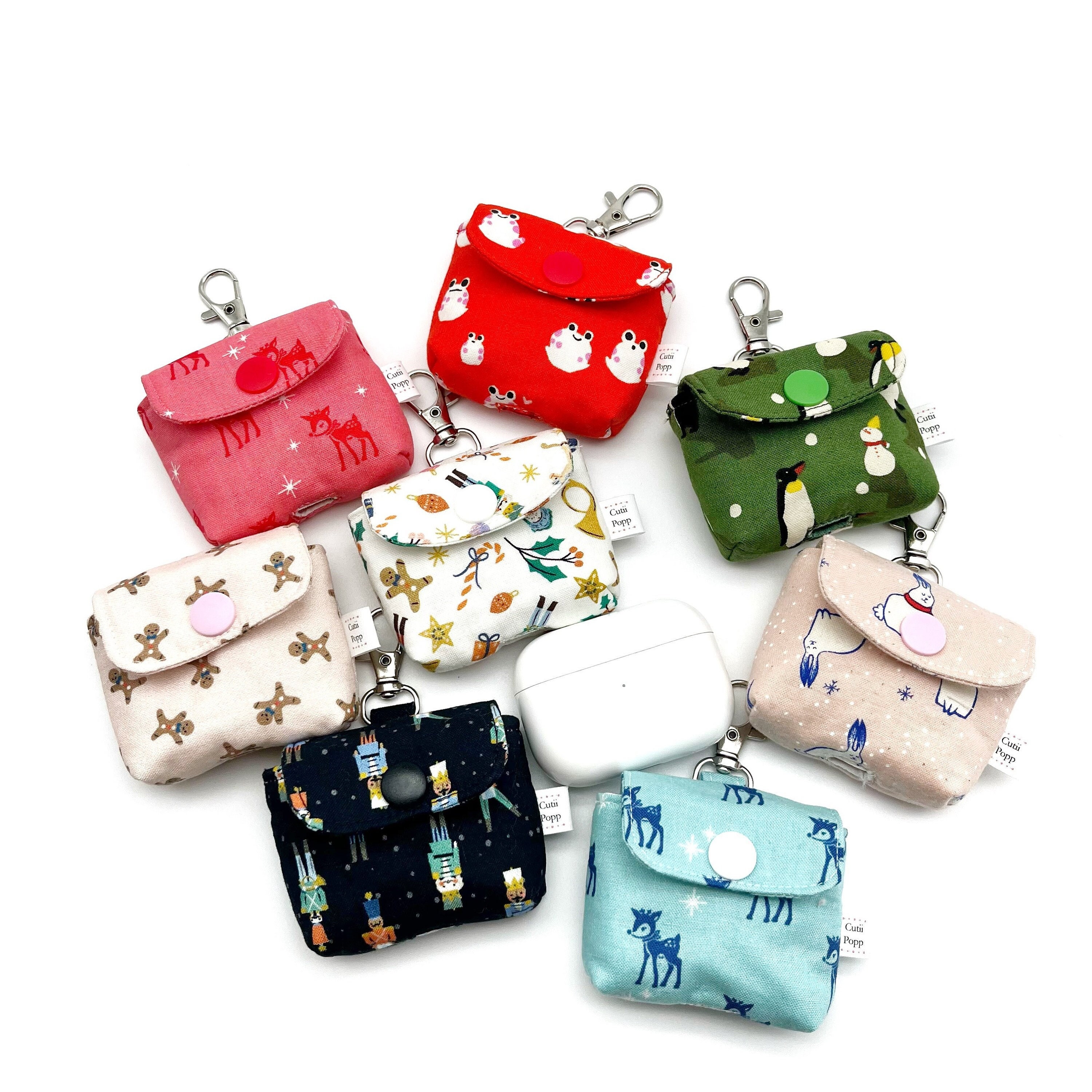 Monogrammed Small PU Leather Pouch for Airpods 1 2 Pro 4 Stitched Mini  Protective Case with Lanyard Strap Fashion Earphone Bag - AliExpress