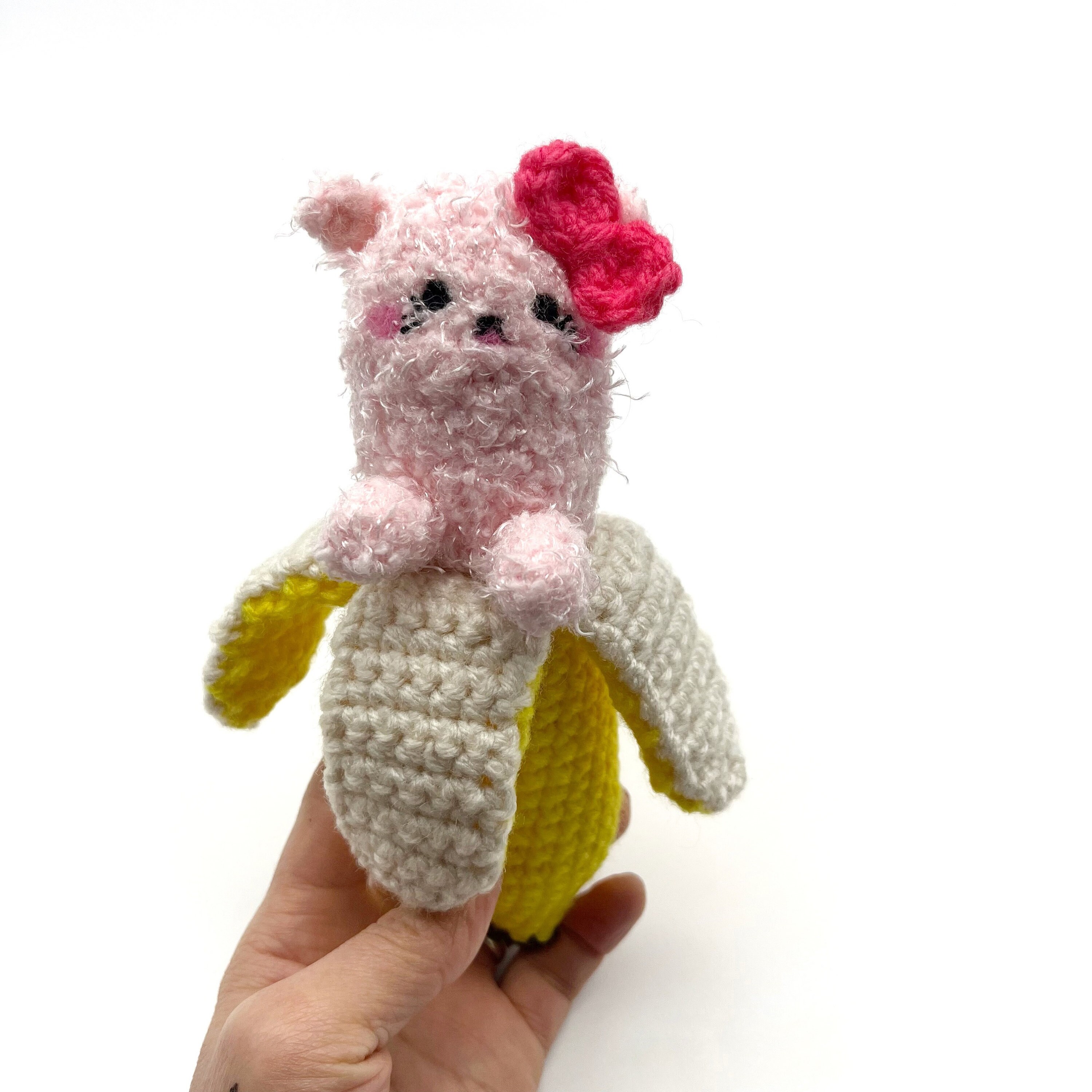 Kawaii Banana Cat Plush Amigurumi Banana Cat Crochet Cat Doll Etsy