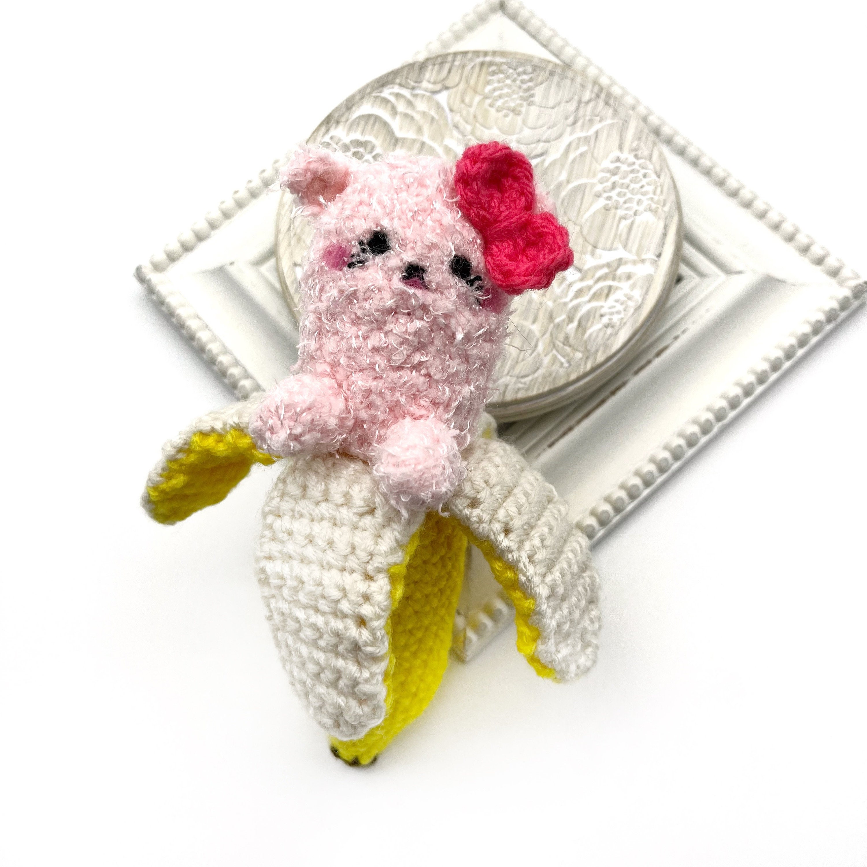 Kawaii Banana Cat Plush Amigurumi Banana Cat Crochet Cat Doll Etsy