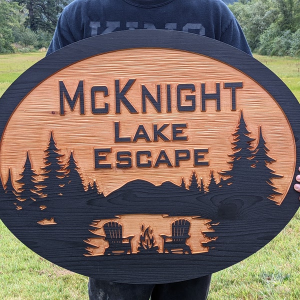 Outdoor wood sign double sided or single sided custom address