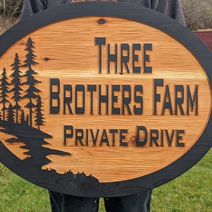 Double sided or Single sided Carved wood address sign, Exterior Family name sign engraved, farmhouse sign exterior sign outdoor wood sign